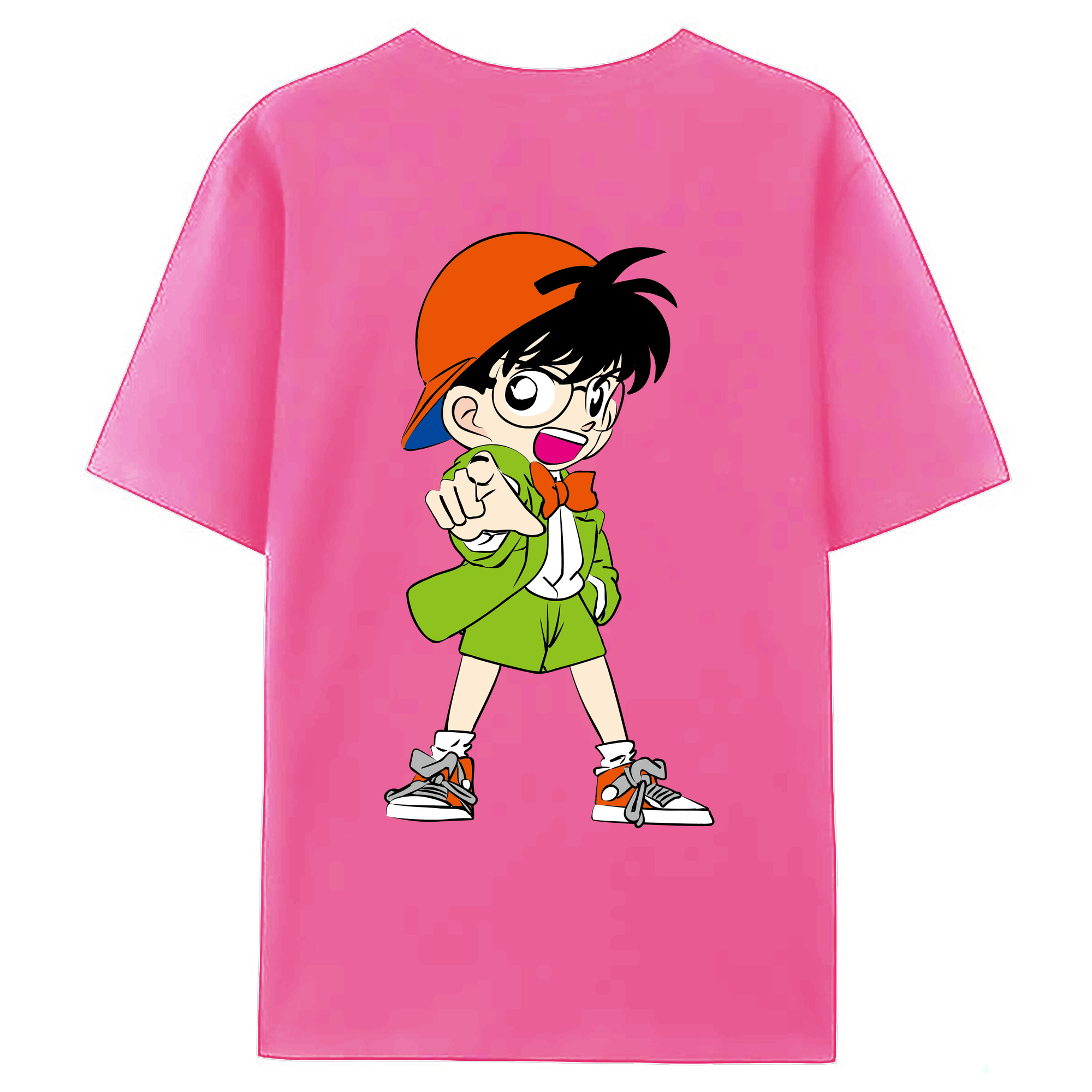 （画像用） 名探偵コナン 江戸川 コナン Detective Conan Conan Edogawa レディース半袖Tシャツ(バックプリント)